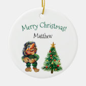 Cheeky Christmas Troll en Tree Delight Keramisch Ornament (Voorkant)
