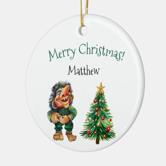 Cheeky Christmas Troll en Tree Delight Keramisch Ornament (Links)