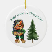 Cheeky Christmas Troll en Tree Delight Keramisch Ornament (Achterkant)