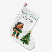 Cheeky Christmas Troll en Tree Delight Kleine Kerstsok (Voorkant (Hangend))