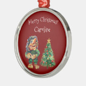 Cheeky Christmas Troll en Tree Delight Metalen Ornament (Links)
