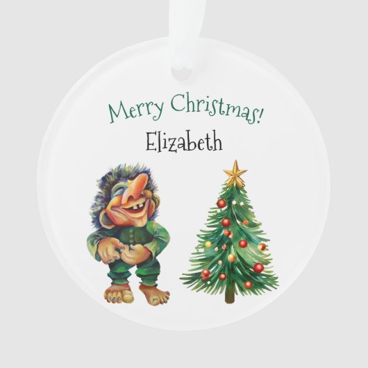 Cheeky Christmas Troll en Tree Delight Ornament (voorkant)