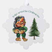 Cheeky Christmas Troll en Tree Delight Ornament Kaart (Achterkant)
