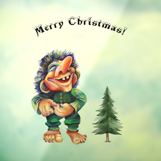 Cheeky Christmas Troll en Tree Delight Raamsticker (Vel 3)