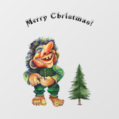 Cheeky Christmas Troll en Tree Delight Raamsticker (Vel)