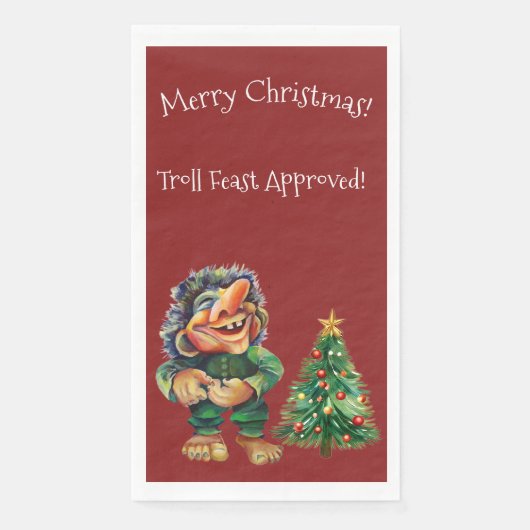 Cheeky Christmas Troll en Tree Delight Servet (Voorkant)