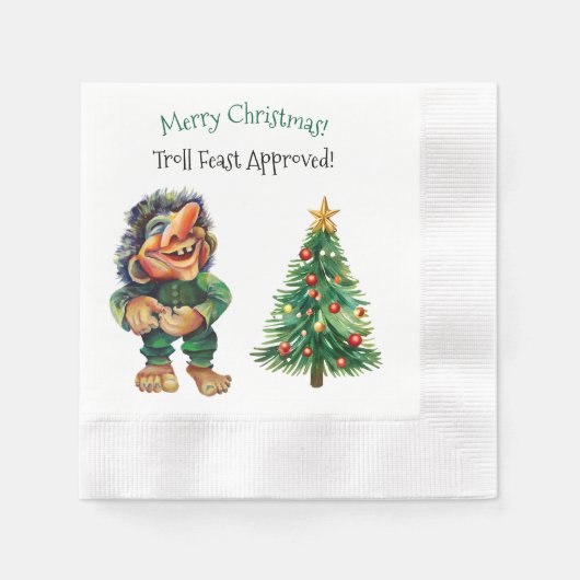 Cheeky Christmas Troll en Tree Delight Servet (Voorkant)