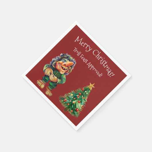 Cheeky Christmas Troll en Tree Delight Servet (Hoek)