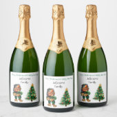 Cheeky Christmas Troll en Tree Delight Sparkling Wijnetiket (Flessen)