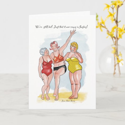 Cheeky Dames 3 vrienden Kaart (Gele Bloem)