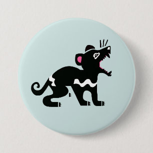 Cheeky devil - TASMANIAN DEVIL- wildlife - Aqua Ronde Button 7,6 Cm