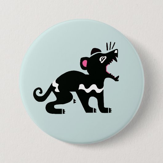 Cheeky devil - TASMANIAN DEVIL- wildlife - Aqua Ronde Button 7,6 Cm (Voorkant)