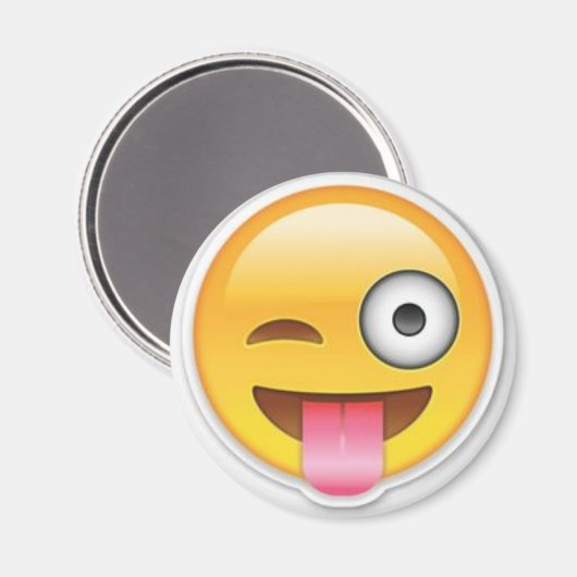 Cheeky emoji knipoog magneet (Voorkant / Achterkant)