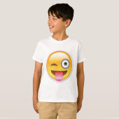 Cheeky emoji wink t-shirt (Voorkant volledig)
