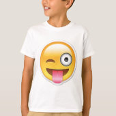 Cheeky emoji wink t-shirt (Voorkant)