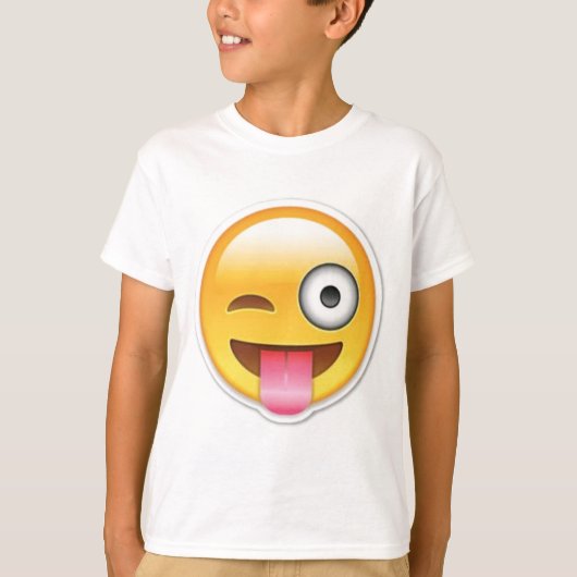 Cheeky emoji wink t-shirt (Voorkant)