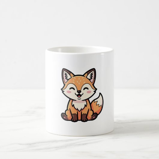 Cheeky Fox – Cute Kawaii Illustration Koffiemok (Center)