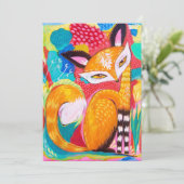 Cheeky Fox Mini Art Print Kaart (Staand voorkant)