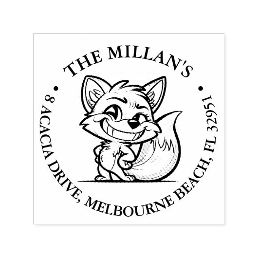 Cheeky fox thema  zelfinktende stempel (Design)