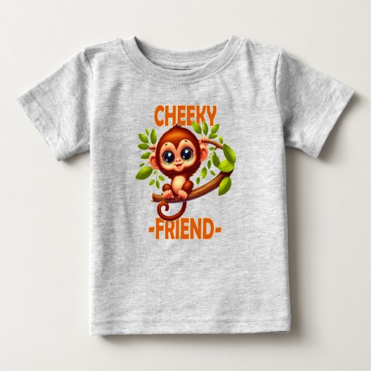 Cheeky Friend Pun Schattigee Baby Monkey op cartoo (Voorkant)