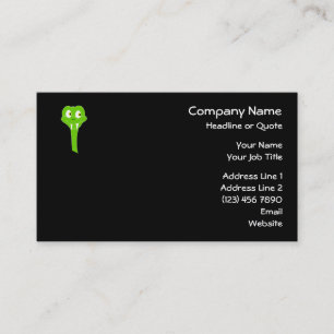 Cheeky Green Snake Cartoon op Black Visitekaartje