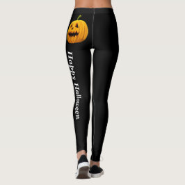 CHEEKY Halloween Jack O lantaarn Sinaasappel Zwart Leggings