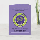 Cheeky Happy Birthday, paarse 🎾Tennisverjaardag � Kaart (Voorkant)