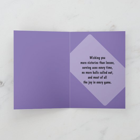 Cheeky Happy Birthday, paarse 🎾Tennisverjaardag � Kaart (Binnen)