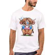 Cheeky Highland koe, Blue Bubblegum Burst T-shirt