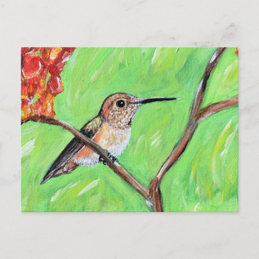 Cheeky Hummingbird Painting Briefkaart (Voorkant)