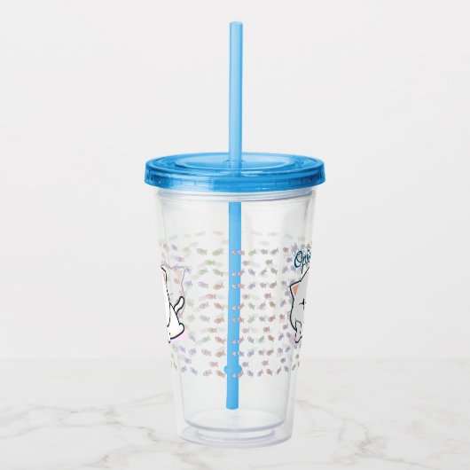 Cheeky Kawaii Style Kitten Acryl Drinkbeker (Rechts)