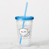 Cheeky Kawaii Style Kitten Acryl Drinkbeker (Achterkant)