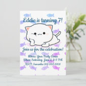 Cheeky Kawaii Style Kitten Birthday Kaart (Staand voorkant)