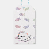Cheeky Kawaii Style Kitten Cadeaulabel (Achterkant)