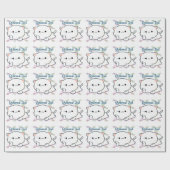 Cheeky Kawaii Style Kitten Cadeaupapier (Vlak)