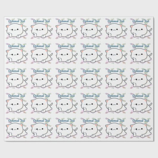 Cheeky Kawaii Style Kitten Cadeaupapier (Vlak)
