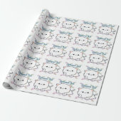 Cheeky Kawaii Style Kitten Cadeaupapier (Uitgerold)
