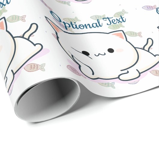 Cheeky Kawaii Style Kitten Cadeaupapier (Rol Hoek)