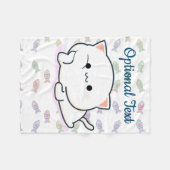 Cheeky Kawaii Style Kitten Fleece Deken (Voorkant (Horizontaal))