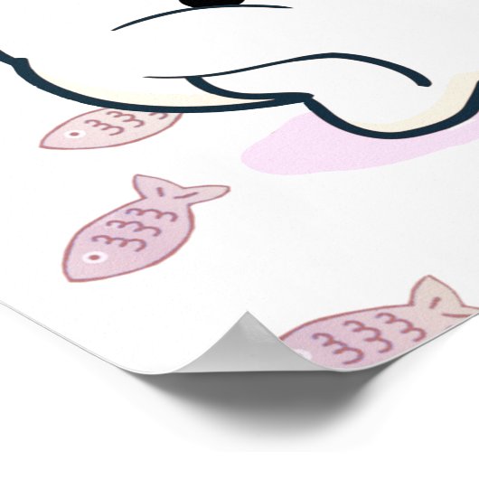 Cheeky Kawaii Style Kitten Poster (Hoek)