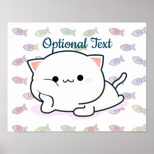 Cheeky Kawaii Style Kitten Poster (Voorkant)