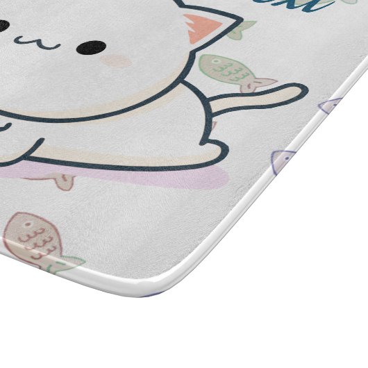 Cheeky Kawaii Style Kitten Snijplank (Hoek)