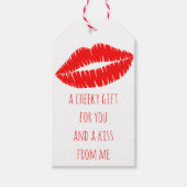 Cheeky Kiss Red Lipstick Lip Print Gift Labels Cadeaulabel (Voorkant)
