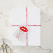 Cheeky Kiss Red Lipstick Lip Print Gift Labels Cadeaulabel (Met Touw)
