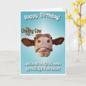 Cheeky Koe, Ouderdom Humor, Knickers Kaart (Gele Bloem)