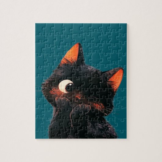 Cheeky Little Black Kitten Legpuzzel (Verticaal)