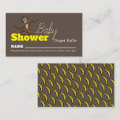 Cheeky Monkey, Baby shower Diaper Raffle Informatiekaartje (Voorkant / Achterkant)