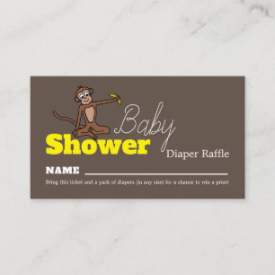 Cheeky Monkey, Baby shower Diaper Raffle Informatiekaartje