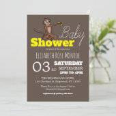 Cheeky Monkey, Baby shower Kaart (Staand voorkant)