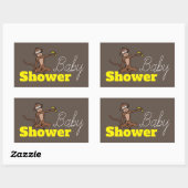 Cheeky Monkey, Baby shower Rechthoekige Sticker (Vel)